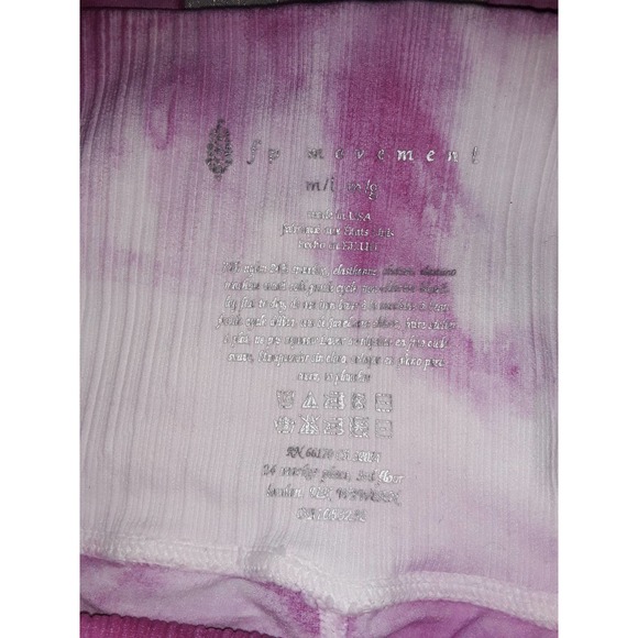 NWT Free People Size M/L Movement GOOD KARMA Pink Tie-Dye Leggings - Picture 9 of 10